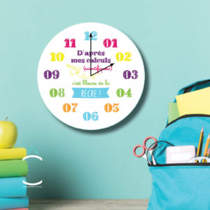 Horloge – D’après mes calculs scientifiques, c’est l’heure de la récré!