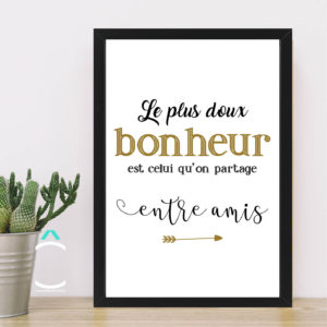 Cadre – Le plus doux bonheur est celui qu’on partage entre amis