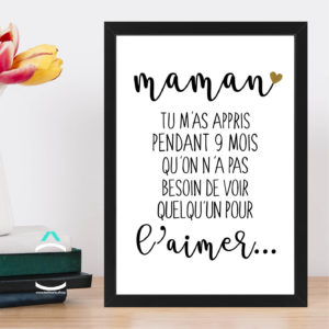 Cadre – Maman, tu m’as appris pendant 9 mois