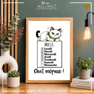 Cadre humoristique chat – Chat m&rsquo;épuise