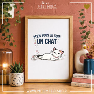 Cadre humoristique chat – M&rsquo;en fous, je suis un chat