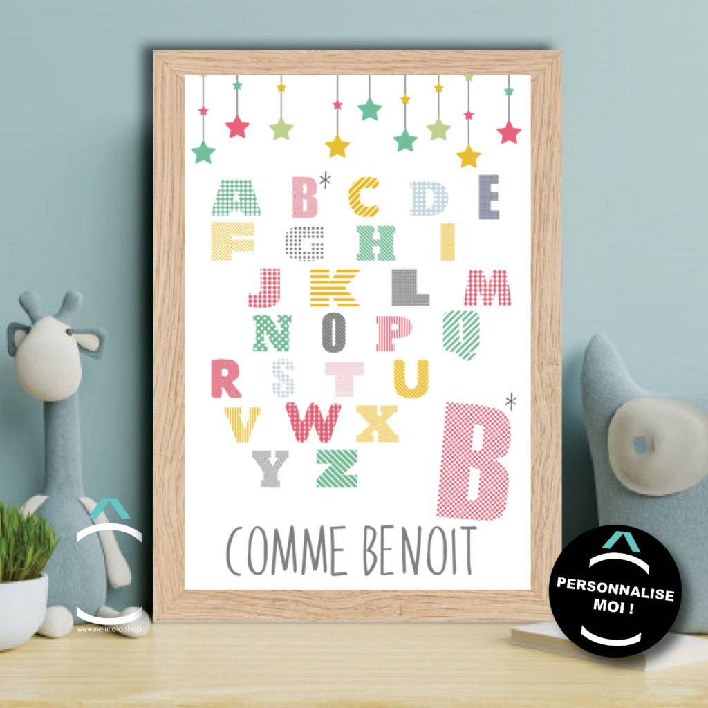 Affiche scolaire vintage et son cadre - Décoration