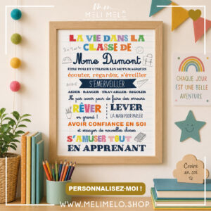 Cadre personnalisable – La vie en classe