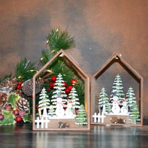 Noël – Décor lumineux en bois