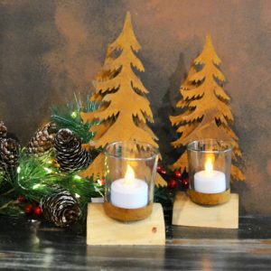 Noël – Bougeoir en acier corten