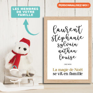 Cadre personnalisable – La magie de Noël se vit en famille