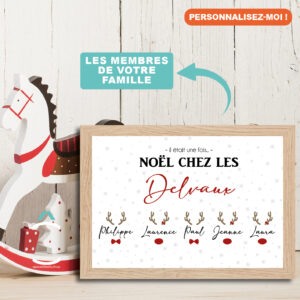 Cadre personnalisable – Il était une fois Noël chez les rennes