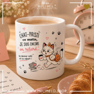 Mug – Chat-pristi, ce matin, je suis encore en retard