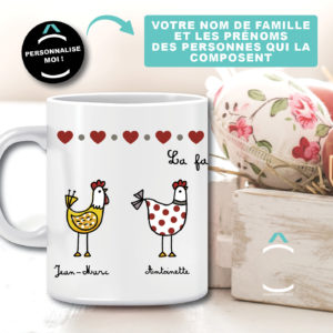 Mug personnalisable – Famille Poule