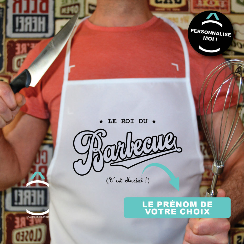 Tablier Personnalisé Homme Femme - Tablier Barbecue Cuisine Avec Ou Sans Poche - Cadeau Personnalisable