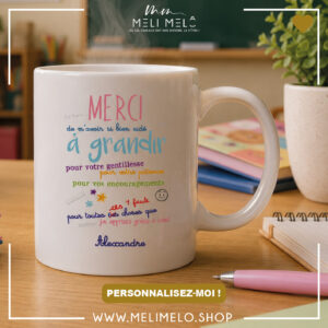 Mug personnalisable – Merci de m&rsquo;avoir si bien aidé à grandir