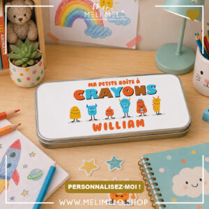 Plumier en métal personnalisé – Ma petite boîte à crayons