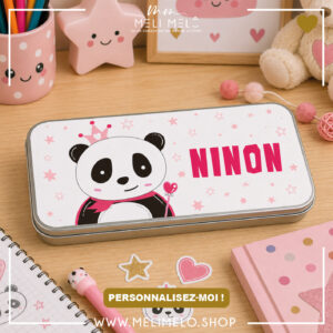 Plumier en métal personnalisé – Princesse panda