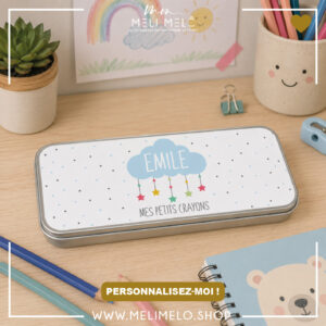 Plumier en métal personnalisé  – Mes petits crayons