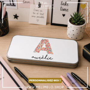 Plumier en métal personnalisé – Initiale