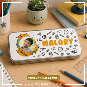 Plumier en métal personnalisé – Cool school
