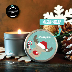 Bougie personnalisable – Renne de Noël