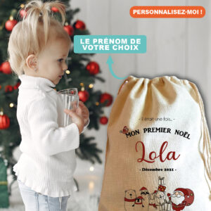 Hotte personnalisée – Mon premier Noël