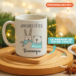 Mug personnalisable de Noël – Joyeuses fêtes