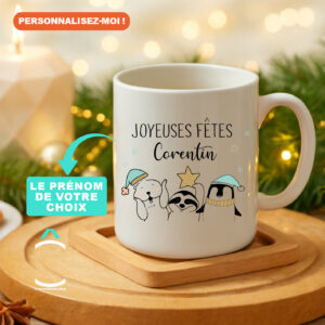 Mug personnalisable de Noël – Joyeuses fêtes
