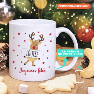 Mug personnalisable de Noël – Renne de Noël