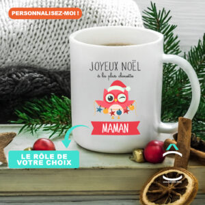 Mug personnalisable de Noël – Joyeux Noël à la plus chouette