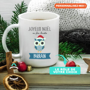 Mug personnalisable de Noël – Joyeux Noël au plus chouette