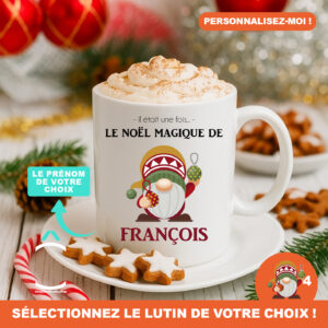 Mug personnalisable de Noël – Lutin de Noël