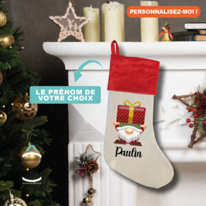 Chaussette de Noël personnalisable – Lutin de Noël