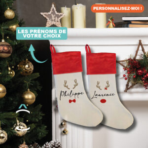 Chaussette de Noël personnalisable – Renne