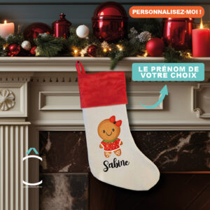 Chaussette de Noël personnalisable – Madame Biscuit