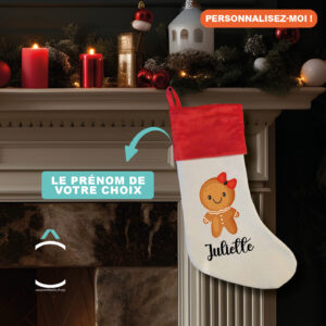 Chaussette de Noël personnalisable – Mademoiselle Biscuit