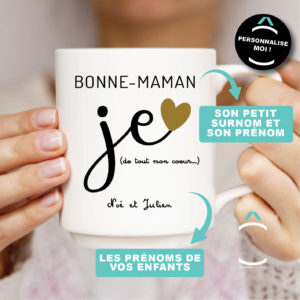 Mug personnalisable – Je t’aime de tout mon coeur