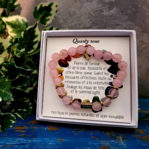 Bracelet en pierres protectrices – Quartz rose