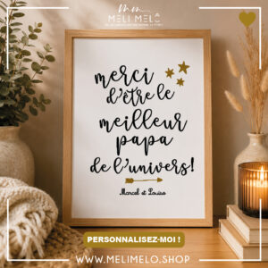 Cadre – Merci d&rsquo;être le meilleur papa de l&rsquo;univers