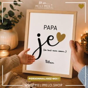 Cadre – Papa, je t&rsquo;aime de tout mon coeur