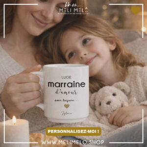 Mug personnalisable – Marraine d&rsquo;amour