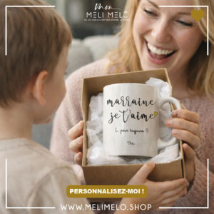 Mug personnalisable – Marraine je t&rsquo;aime pour toujours