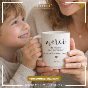 Mug personnalisable – Merci de m&rsquo;aider, jour après jour, à prendre mon envol