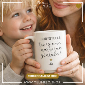 Mug personnalisable – Tu es une marraine géniale