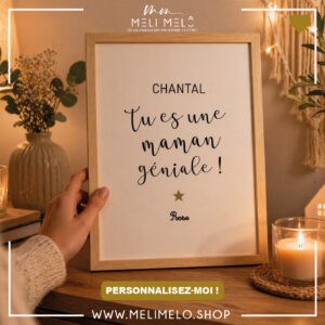 Cadre personnalisable – Tu es une maman géniale