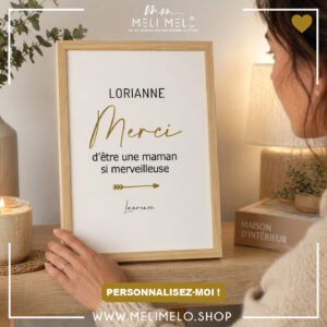 Cadre personnalisable – Merci d&rsquo;être une maman si merveilleuse