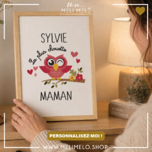 Cadre personnalisable – La plus chouette maman