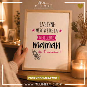 Cadre personnalisable – Merci d&rsquo;être la meilleure maman de l&rsquo;univers