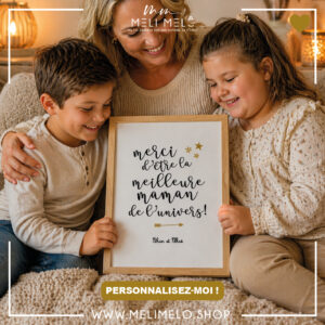Cadre personnalisable – Merci d&rsquo;être la meilleure maman de l&rsquo;univers