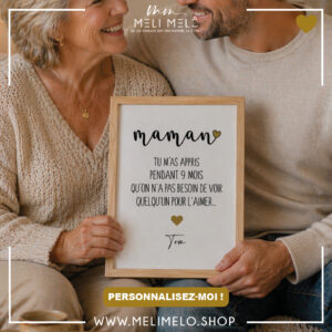 Cadre personnalisable – Maman, tu m’as appris pendant 9 mois