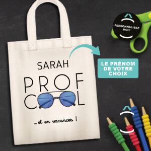Tote-bag personnalisable – Prof cool… Et en vacances !
