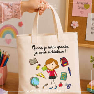 Tote-bag – Quand je serai grande, je serai institutrice