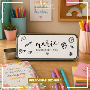 Plumier en métal personnalisable – En or