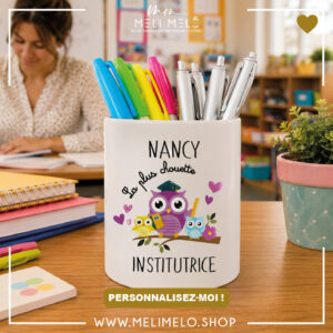 Pot à crayons personnalisable – Le/la plus chouette